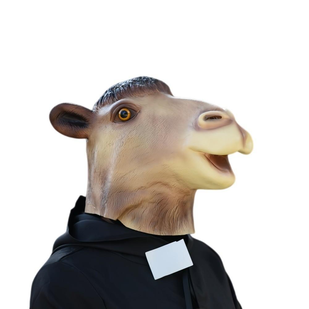 Maschera di Cammello Divertente Accessorio per Costume Testa di Animale in Lattice Per Feste e Festival