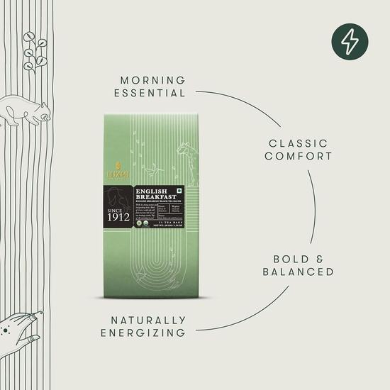 Luxmi Estates English Breakfast Tea 25 Tea Bags (50gm) Pack|A Tale of Two Estates |USDA Certified Organic Black Leaf