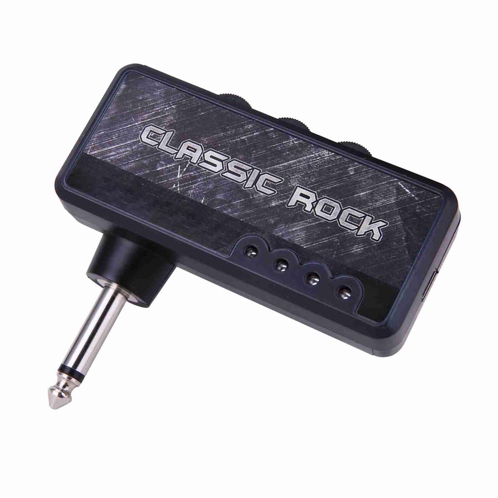 Electric Guitar Headphone Amplifier Amp 3.5mm Headphone Jack Aux In with Heavy Rock Distortion Effect Built in