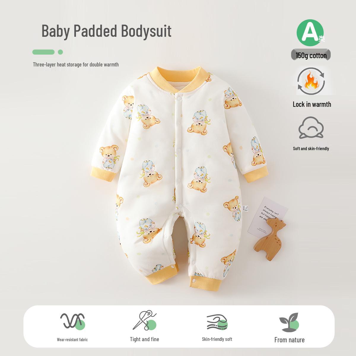 

Quilted Unisex Winter Baby Bodysuit & Jumpsuit Romper - Thick Cotton for Outdoors Size 59 (suitable for 5-10 lbs)