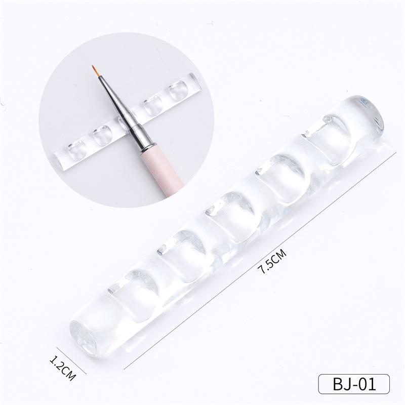 

5 Grid Nail Brush Holder Stand Salon Pen Rack Accessory Brushes For Manicure Tools Acrylic Nail Art Brush Holder Carrier Storage прозорий