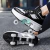 XSZ Jungen Vierrad-Rollschuhe: Coole, einziehbare Schlittschuhe für Kinder und Erwachsene