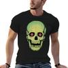 Vintage Halloween Glow Skull TShirt Stylish Graphic Short Sleeve Top