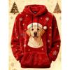 New 3D Printed Flannel Christmas Hooded Pullover - Fashionable, Loose Sweatshirt