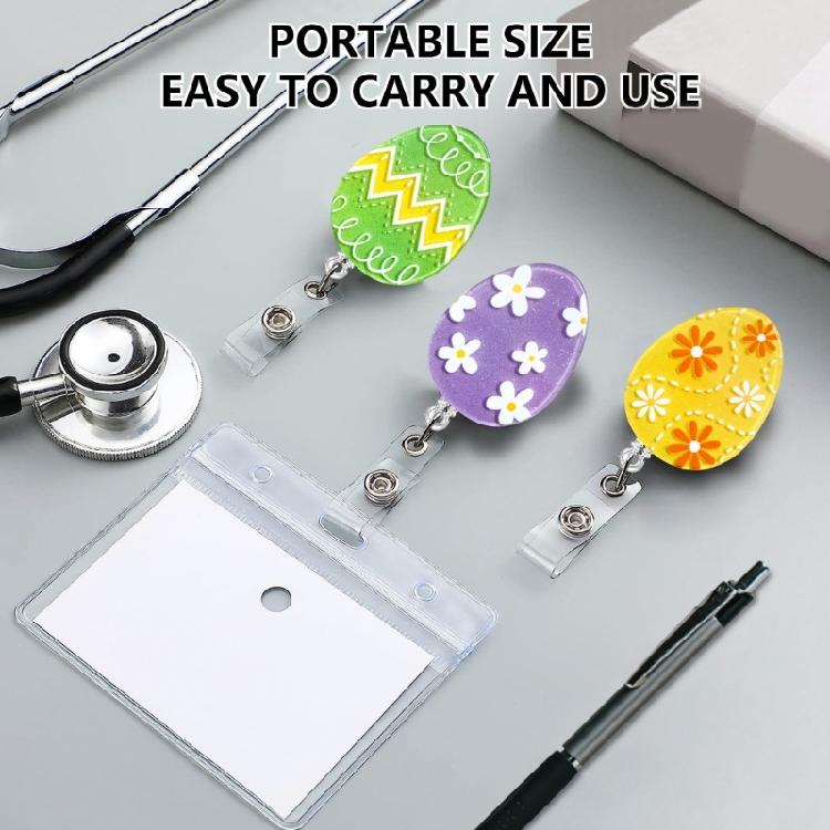 Funny ID Badge Holder with Alligator Clip for Nurse Teacher Office Holiday, Retractable Glitter Acrylic Badge Holder