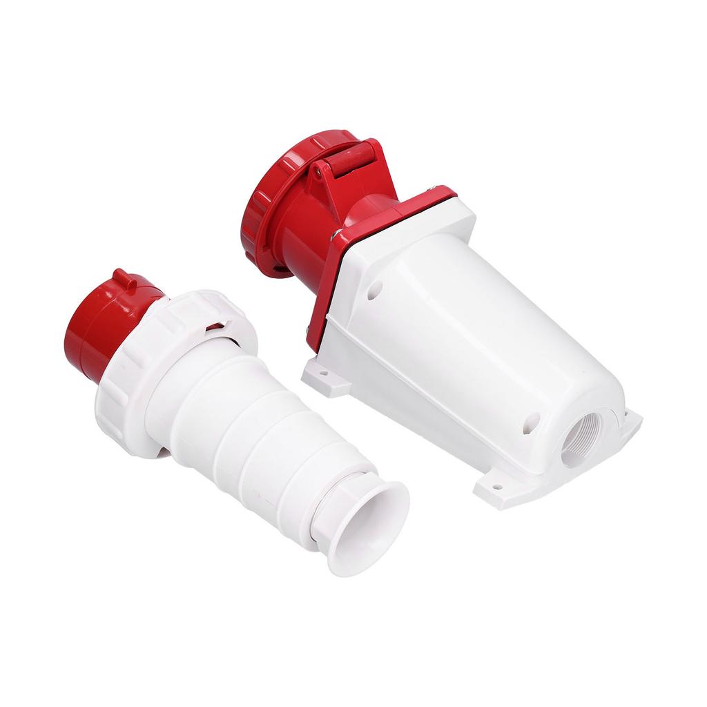 Conjunto de conectores de tomada industrial IP67 à prova d'água 3 fases de energia 4 pinos 63A 3P+E 380415V