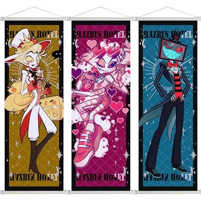 Cartoon Anime Angel Dust Fat Nugget Scroll Canvas Wall Hanging Painting Home Decor Birthday Gifts