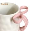 Ceramic Coffee Mug Elegant Tea Cup for Women Festive Bow Drinking Mug with Ribbon Handle Hot Cold Drinking Mug Gifts for Valentine's Birthday