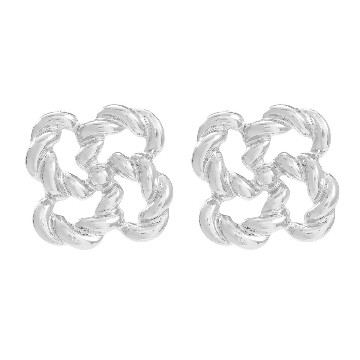 

Европейские и американские серьги-цветы из сплава для женщин - Модная бижутерия серебряный