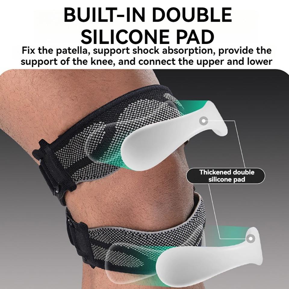 1Pcs Sports Patellar Band Knitted Comfort Knee Support Silicone Rubber Shock Absorption Compression Straps for Outdoor