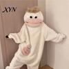 Warm Plush Onesie Funny Wearable Big Mouth Pajamas for Kids, Adults, Soft Kids Sleepwear Fleece Cozy Home Loungewear, Hooded One-Piece Jumpsuit Dress