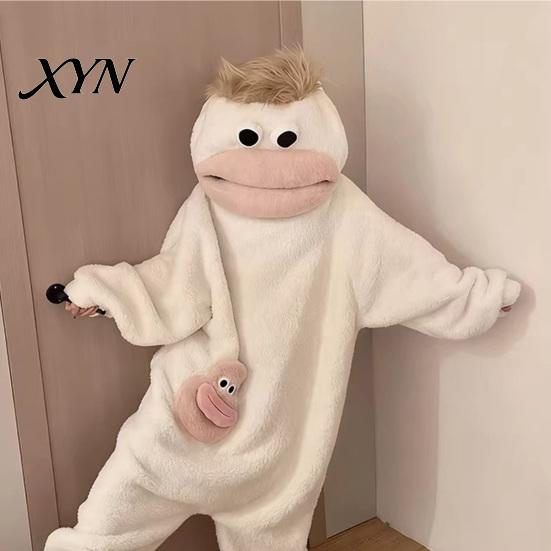 Warm Plush Onesie Funny Wearable Big Mouth Pajamas for Kids, Adults, Soft Kids Sleepwear Fleece Cozy Home Loungewear, Hooded One-Piece Jumpsuit Dress