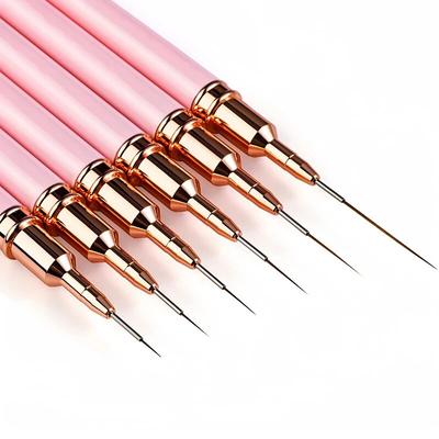 5 Pcs Nail Art Liner Brushes Set Elongated Lines Striping Drawing UV Gel Painting Nail Design Pen Professional Manicure Tool