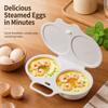 Food-Grade Plastic Microwave Egg Cookers, 10-Piece Set with Separate Compartments, Molded Form and Hinged Covers