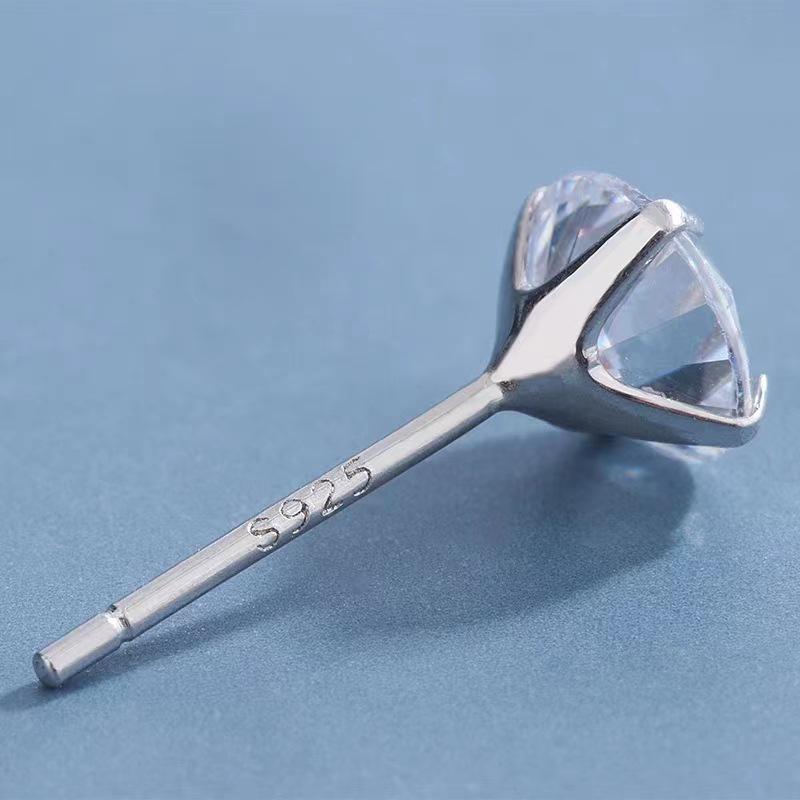 925 Sterling Silber Zirkon Vielseitige Steckerohrringe