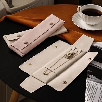 Jewelry Storage Bag Snap Button Microfiber Jewelry Pouch Scratch Resistant Travel Jewelry Organizer for Necklace Ear Studs Rings