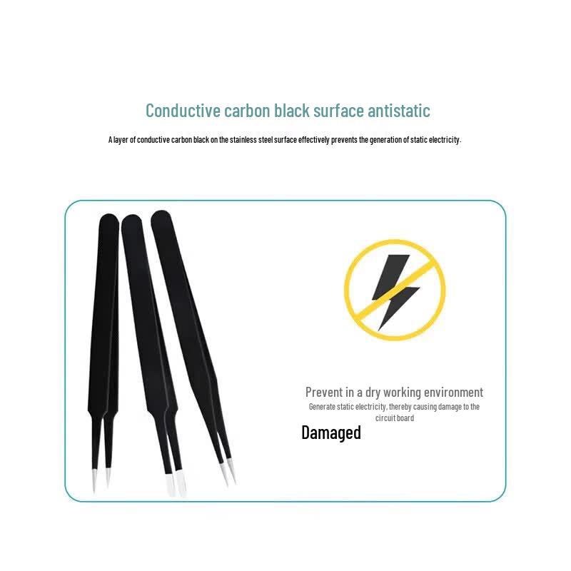 Honggong 4-Piece Stainless Steel Tweezer Set