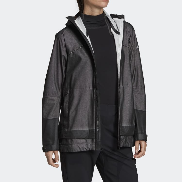 adidas ESSENTIALS Jackets Women's Black Hooded Moderate DZ0796