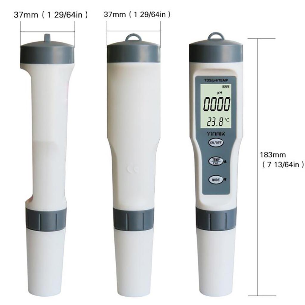 EZ9901 Digital TDS Meter 3 In 1 TDS/PH&TEMP Tester Pen Handheld Water Quality Tester Water Purity Test Tool for Pool