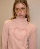 SALON DE YOHN Heart Point Knit Top_ Pink