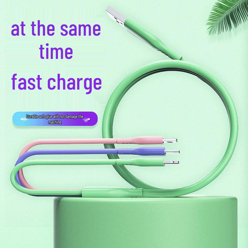 6A High-Speed 3-in-1 Charging Cable for Huawei, Apple, Android, TYPE-C USB Devices