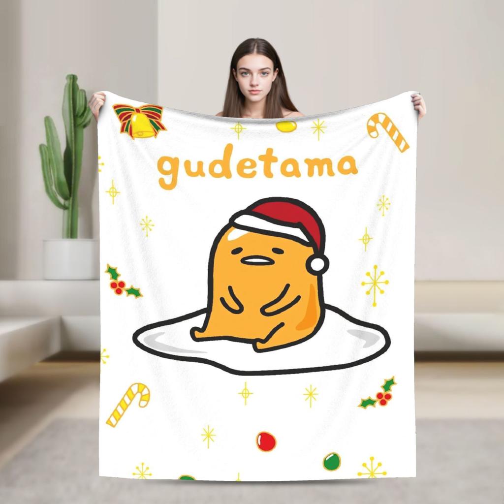 Gudetama Roztomilé Vajíčko Kreslenádeka Flanelová Ultra-Měkké Deky na Cestování Letadlem Ložnici Prošívanádeka