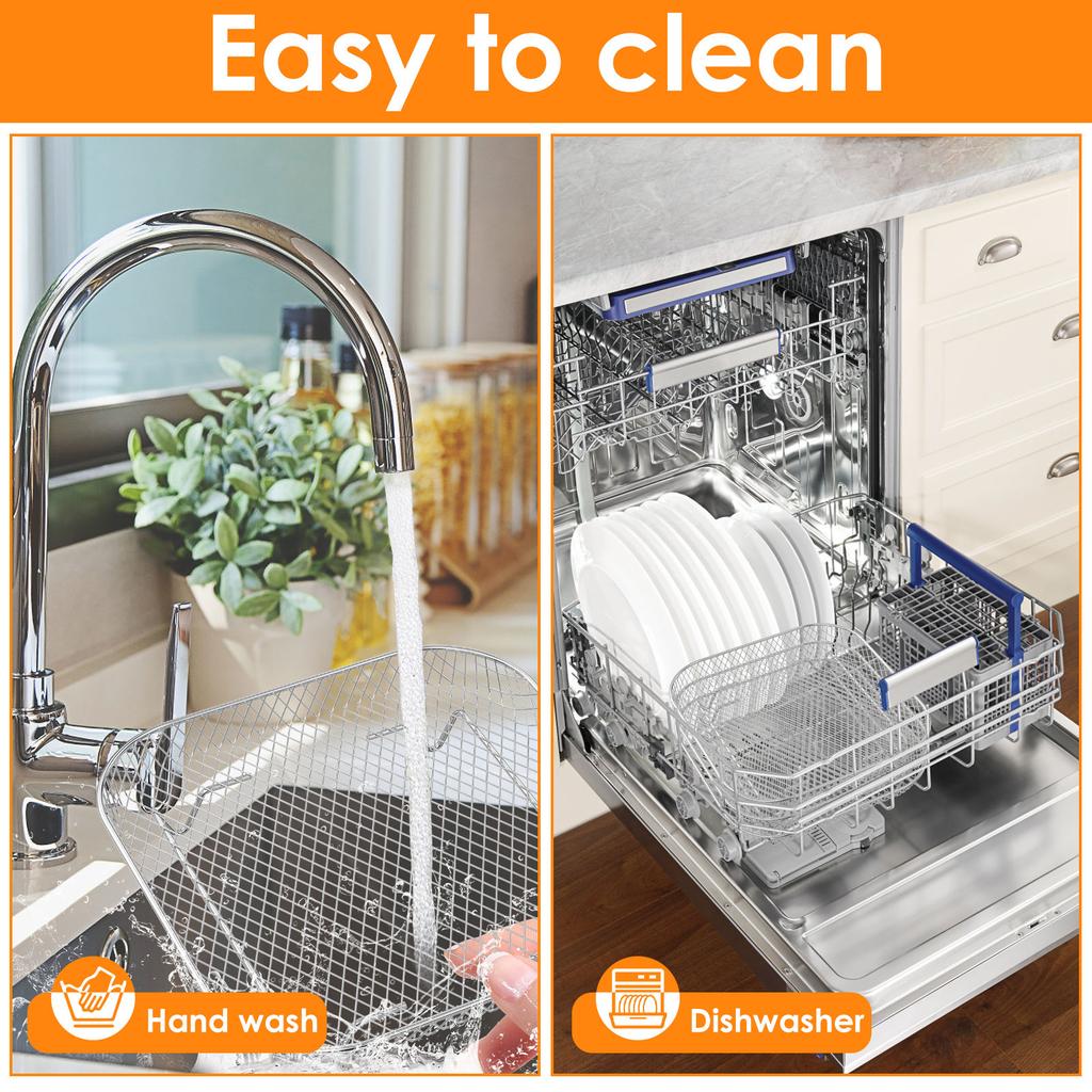 3Pcs 3-Layer Air Fryer Racks Square/Round/Rectangular Stackable Air Fryer Basket Tray Dehydrator Rack Air Fryer Oven Accessories