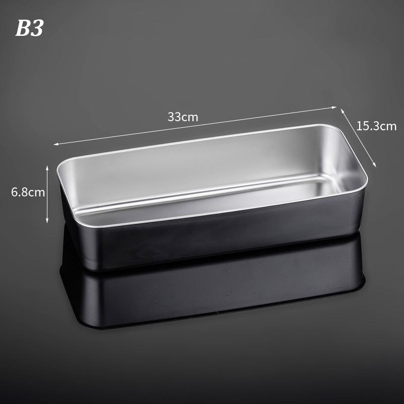 Stainless Steel Food Storage Tray With Lid Food Dessert Holder With Cover Storage Container Kitchen Restaurant Supply Organizer