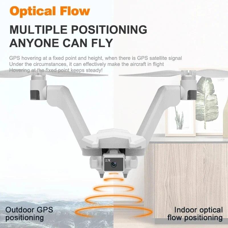Droni a doppio rotore F3 V-type con telecamera da 2,7K per adulti, drone GPS, giunto cardanico EIS a 2 assi, 30 minuti di volo, Follow Me