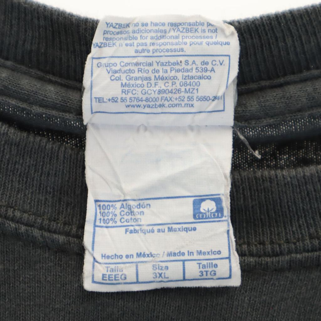 YAZBEK 90s Old Back print Short sleeve T-shirt 3XL Charcoal gray Biggs Men's Used