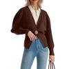 Women's Fashion Solid Color V-Neck Button-Up Knitted Cardigan Sweater