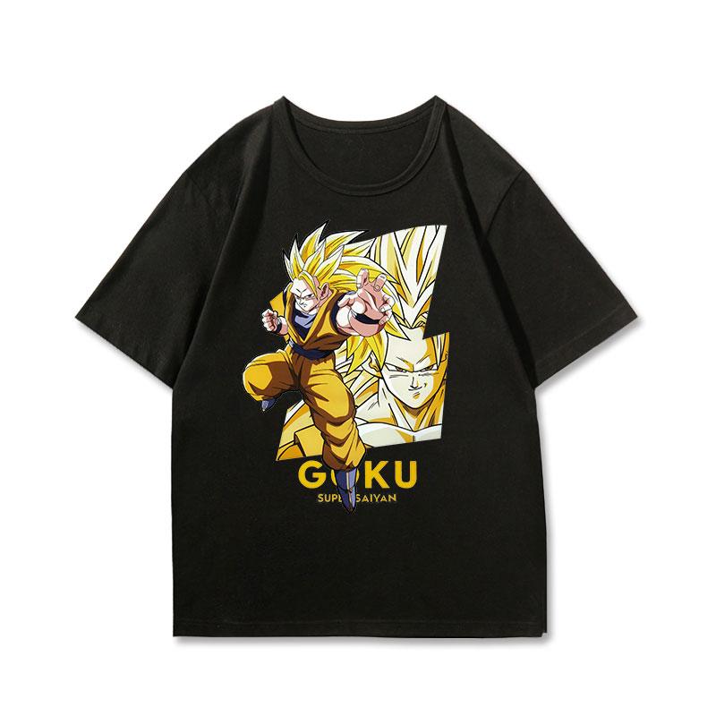 Dragon Ball Joint Shortsleeved Tshirt Mens and Womens Dragon Ball Super Clothes Pure Cotton Tshirt Comfortable and Casual