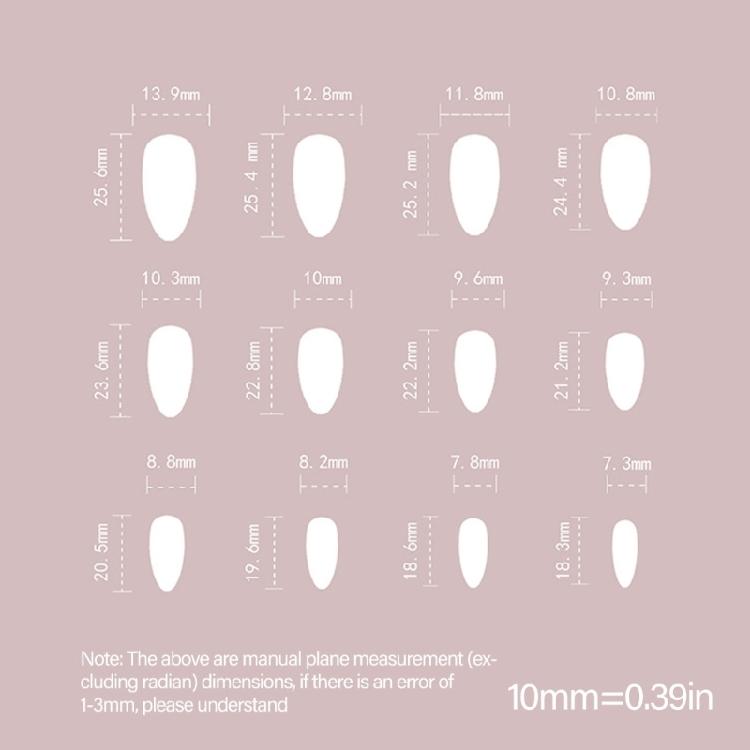 24 Pcs Glossy Press On Nail Almond Shape False Nail 3D Bowknot Stick On Nail French Tip Artificial Nail