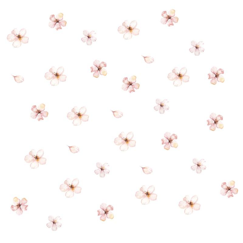 Floral Plants Flowers Wall Stickers for Living Rooms, Background Wall Decoration, Self-adhesive Vinyl Sticker, Girls Bedroom