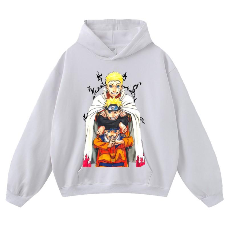 Oversized Cotton Long Sleeve Graphic Hoodie Men - Vintage Anime Character Print Loose Fit Streetwear