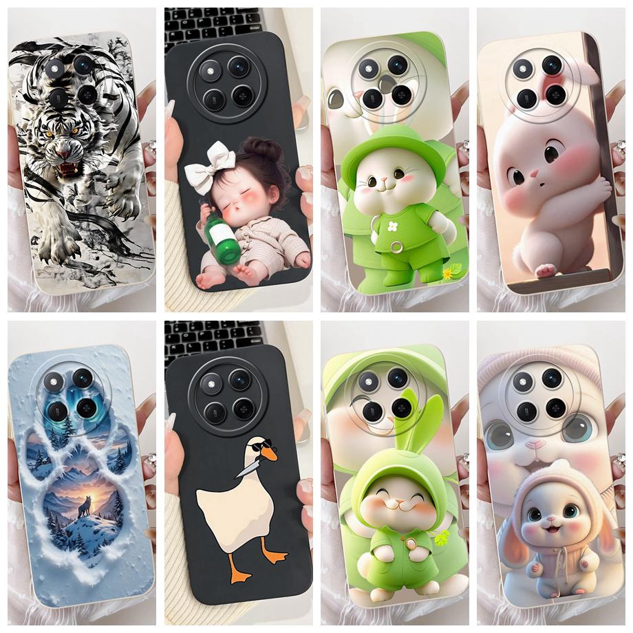 Pour Honor Magic 7 Lite 7 Pro Magic7 Coque de téléphone Magic 5 Lite 6 Lite Housse arrière Silicone Liquide Souple Funda Animaux Mignons Dessin Animé