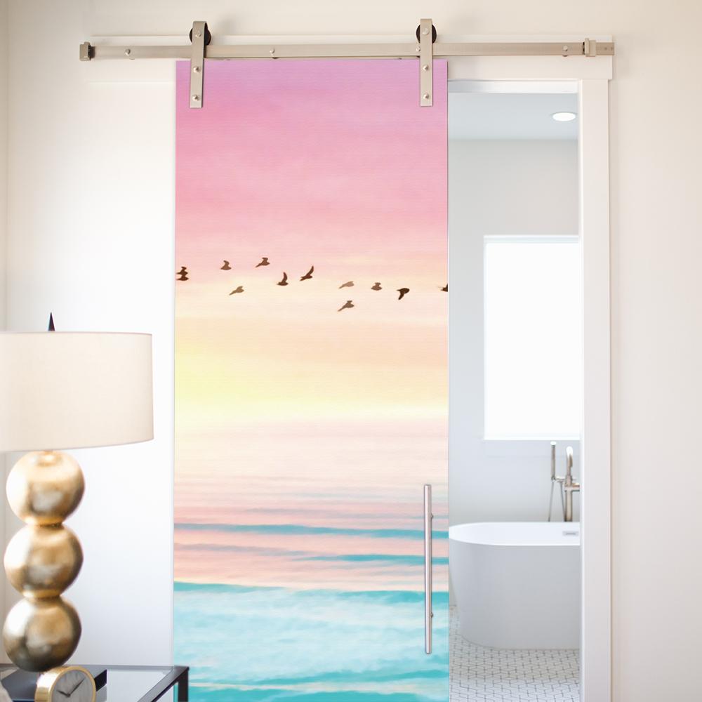 

3D Наклейка на двері «Лісовий пейзаж» - Знімна вінілова фреска, Природна стежка Наклейка на двері для декору дому 77x200cm