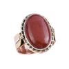Natural Red Jasper Gemstone Two Tone 925 Sterling Silver Jewelry Ring S.7.5 p1T04