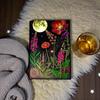 Moonlit Wildflower Leather Grimoire | Handmade Spell Book of Shadows, Vintage Deckle Paper Journal, Unique Wildflower Gift for Him and Her