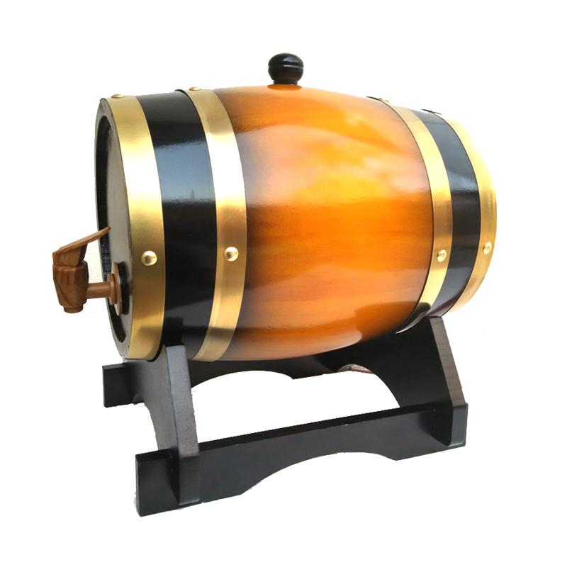 UNTIOR 1.5/3L Wood Wine Barrel Oak Beer Brewing Equipment Rum Pot Whisky Wine Bar Tools Wedding Decoration Home Brew Beer Tools