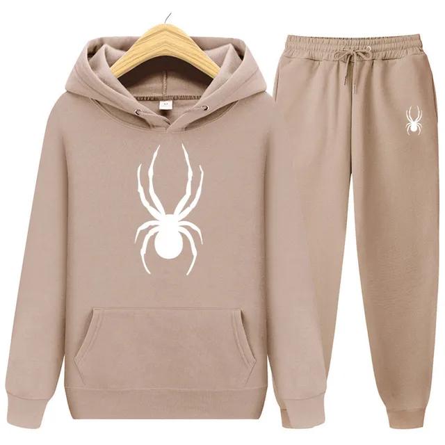 Spring and Autumn Men's And Women Suit Brand Fashion Spider Hoodie + Trousers Men's Casual Jogging Sportswear 2 Sets