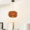 Elegant Rattan Ceiling Pendant Light Fixtures Bird Nest Chandeliers
