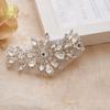 FZD 1 PC Silver Crystal Rhinestone Applique Gold Sew On For Wedding Dress Belt Pearl Patch Iron On Hot Fix Glitter Crystal Stone