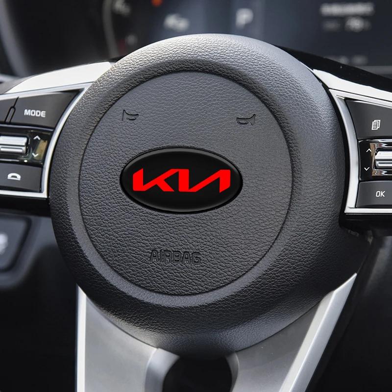 RXEC6 Car Interior Stickers Decoration Accessories For Kia rio ceed sportage cerato soul Car Steering Wheel Center Sticker