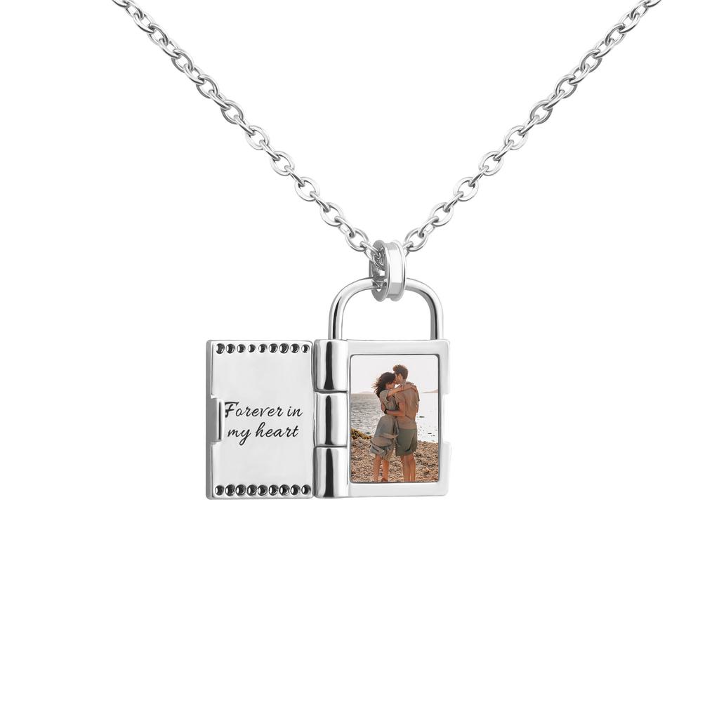 Custom Photo Envelope Necklace Can Opend Personalized Engraved Name Necklace Pendant Necklace Unique  Gift Memorial Gift