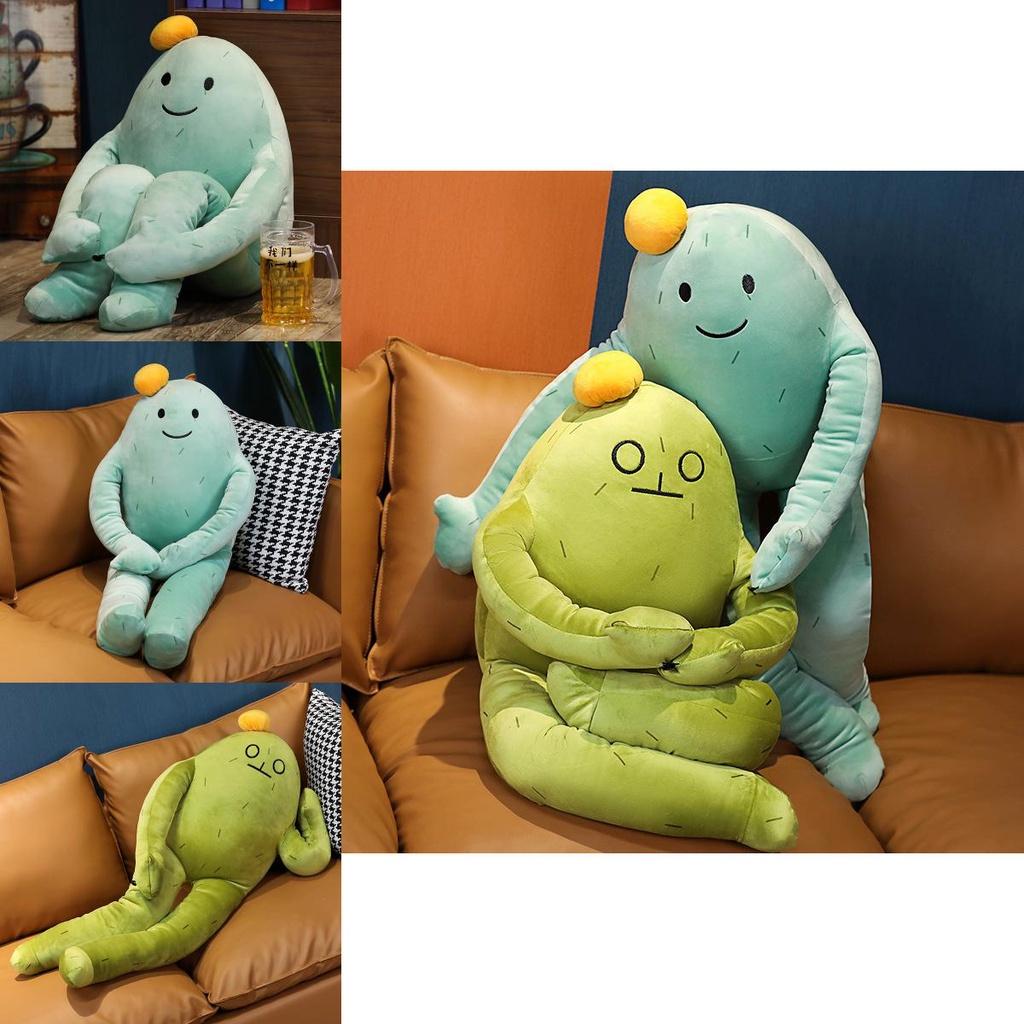 Adorable Korean Style Cactus Stuffed Toy Soft And Cuddly Plush Doll For Girls Large Size Cushion Pillow With Cute Facial Expression