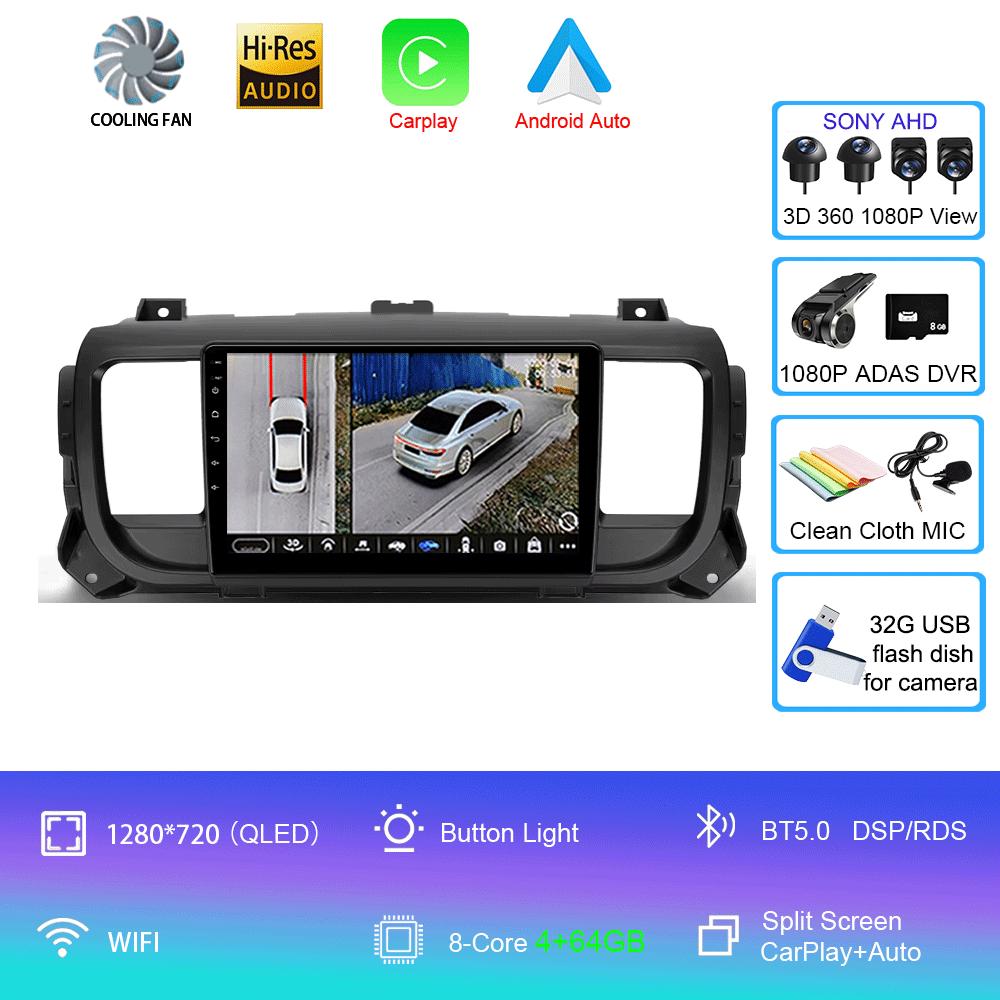 Android 14 Carplay For Citroen Jumpy III 3 SpaceTourer 1 For Peugeot Expert 3 2016 2017 2018 - 2021 Multimedia Player Car Radio