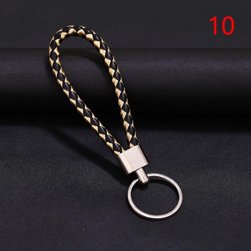 5Pcs/Pack Braided Leather Keychain Colorful Portable Keyring Organizer Leather Lanyard For Car Key Mobile Phone Strap Accessory
