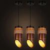 Nature Bamboo Tube Pendant Light New Chinese Style Hemp Rope Decoration Wooden Hanging Lamp for Dining Restaurant Homestay Hotel