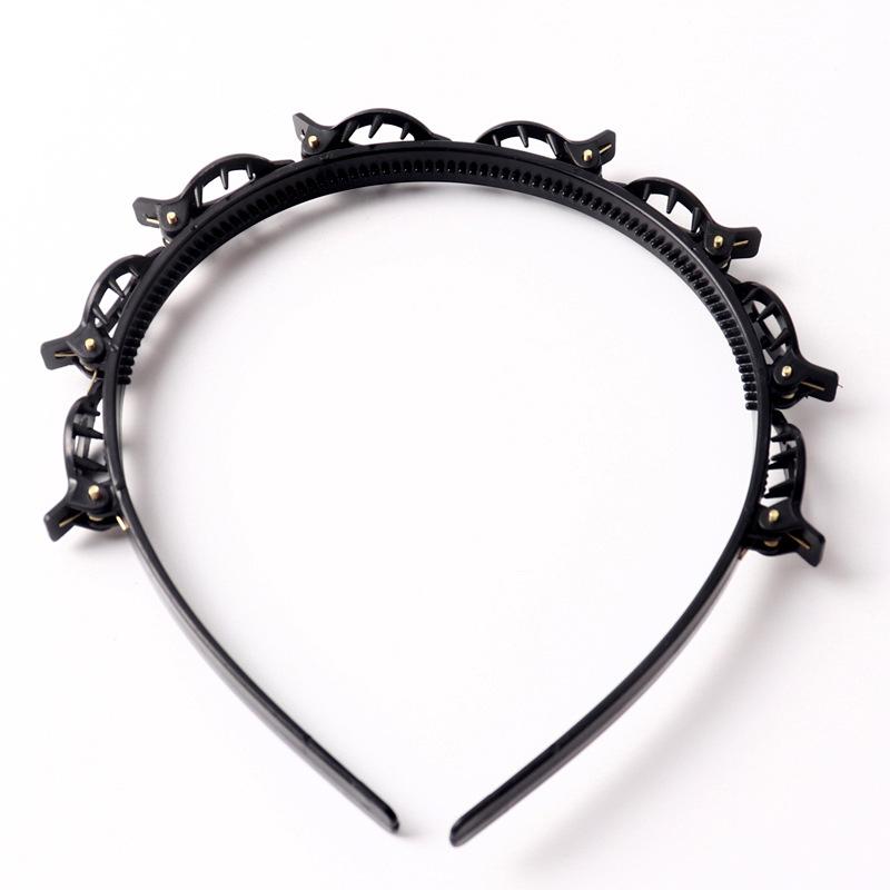 1/2pcs Woven Hairband Small Clip To Fix Bangs Multi-layer Hollow Braided Hair Headband Hair Clip